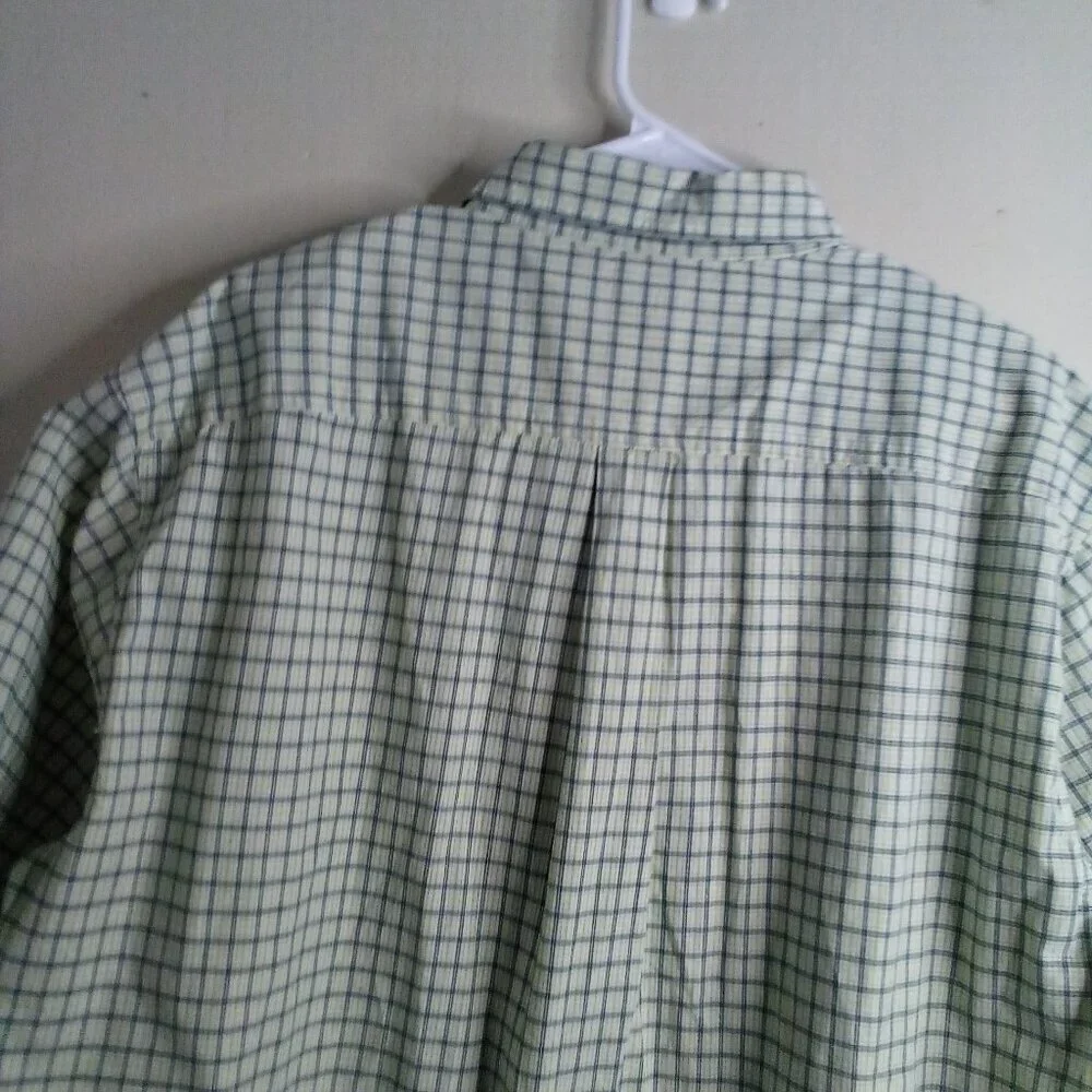 Old Navy Shirt Men XL Short Sleeve Button Up Plaid Casual Green